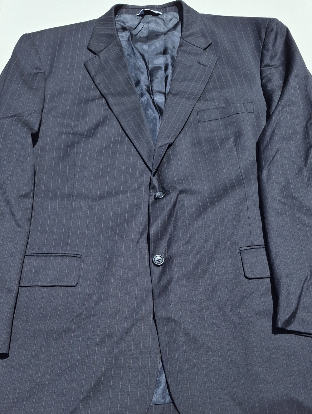 Joseph & Feiss Charcoal Pinstripe Two-Button Suit Jacket